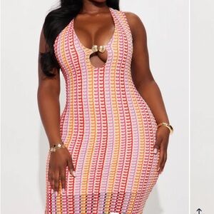 Fashion Nova Vibrant Knit Halter Cover-Up